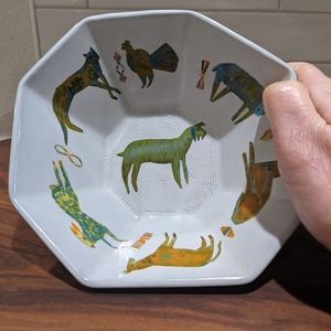 Anthropologie Rose de Norman Puzzlewood octagon bowl